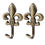 Maxbell 1 Pair Wall Door Mounted Hook Curtain Coat Hat Clothes Towel Hanger Bronze