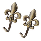 Maxbell 1 Pair Wall Door Mounted Hook Curtain Coat Hat Clothes Towel Hanger Bronze