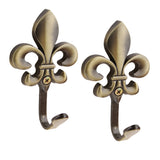 Maxbell 1 Pair Wall Door Mounted Hook Curtain Coat Hat Clothes Towel Hanger Bronze