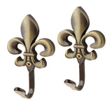 Maxbell 1 Pair Wall Door Mounted Hook Curtain Coat Hat Clothes Towel Hanger Bronze