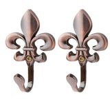 Maxbell 1 Pair Wall Door Mounted Hook Curtain Coat Hat Clothes Towel Hanger Copper