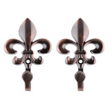 Maxbell 1 Pair Wall Door Mounted Hook Curtain Coat Hat Clothes Towel Hanger Copper