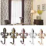 Maxbell 1 Pair of Wall Door Mounted Hook Curtain Coat Hat Clothes Towel Hanger Gold