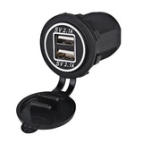 Maxbell Car Dual USB Charger Socket LED Light Outlet 2.4A  12V-24V Red