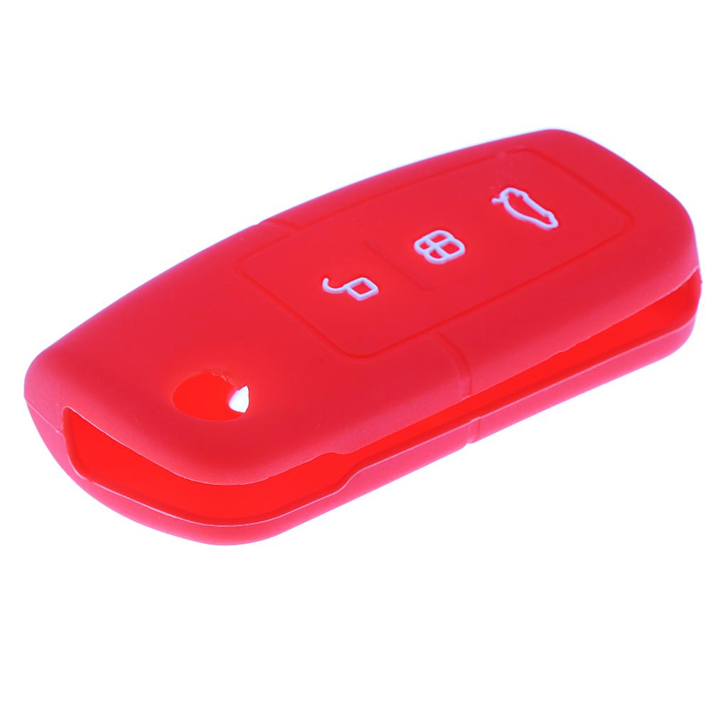 Maxbell Car Key Case Fob Cover for Ford Focus Escort Mondeo S-MAX Red