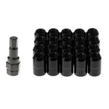 Maxbell 20 Pieces Universal M12x1.5MM Black Wheel Rim Lug Nuts with Removal Tool