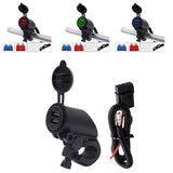 Maxbell 5V 4.2A Dual USB Port Charger with Green LED Ring Light for 22mm Handlebar