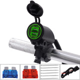 Maxbell 5V 4.2A Dual USB Port Charger with Green LED Ring Light for 22mm Handlebar