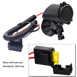 Maxbell 5V 4.2A Dual USB Port Charger with Red LED Ring Light for 22mm Handlebar