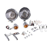 Maxbell Auxiliary Passing Lamp Driving Spot Fog Lights for Harley Silver