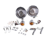 Maxbell Auxiliary Passing Lamp Driving Spot Fog Lights for Harley Silver