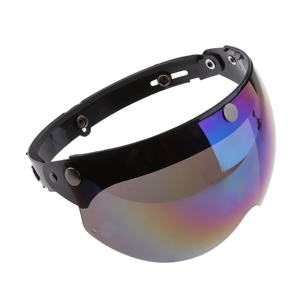 Maxbell Motorcycle Helmets 3/4 Face 3 Snap Flip Up Visor Shield with Lens Color