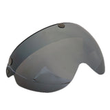 Maxbell Motorcycle Helmets 3/4 Face 3 Snap Flip Up Visor Shield with Lens Brown