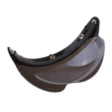 Maxbell Motorcycle Helmets 3/4 Face 3 Snap Flip Up Visor Shield with Lens Brown