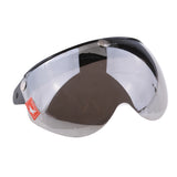 Maxbell Motorcycle Helmets 3/4 Face 3 Snap Flip Up Visor Shield with Lens Brown