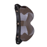 Maxbell Motorcycle Helmets 3/4 Face 3 Snap Flip Up Visor Shield with Lens Brown