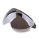 Maxbell Motorcycle Helmets 3/4 Face 3 Snap Flip Up Visor Shield with Lens Brown