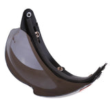 Maxbell Motorcycle Helmets 3/4 Face 3 Snap Flip Up Visor Shield with Lens Brown