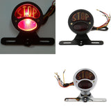 Maxbell STOP Red Lens Tail Light for Bobber Cafe Racer Chopper Silver