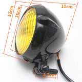 Maxbell Motorcycle Headlight Amber Light Lamp for Harley Bobber Chopper Black+Yellow