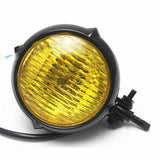 Maxbell Motorcycle Headlight Amber Light Lamp for Harley Bobber Chopper Black+Yellow