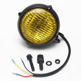 Maxbell Motorcycle Headlight Amber Light Lamp for Harley Bobber Chopper Black+Yellow