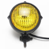 Maxbell Motorcycle Headlight Amber Light Lamp for Harley Bobber Chopper Black+Yellow