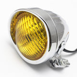 Maxbell Motorcycle Headlight for Harley Bobber Chopper Softail Springer Chrome Amber