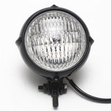 Maxbell Motorcycle Headlight Moto Light Lamp for Harley Bobber Chopper Black+Clear