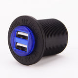 Maxbell Car Cigarette Lighter Splitter Charger Adapter Dual USB 12V 4.2A Blue Light