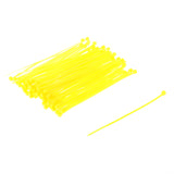 Maxbell 100pcs 1.9x100mm Nylon Wrap Cable Loop Ties Fasten Wire Self-Locking -Yellow