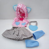 Maxbell Cute Hooded Jacket Skirt Socks Bag Outfit For Mellchan Baby 9-11inch Reborn Girl Dolls Clothes Accessories