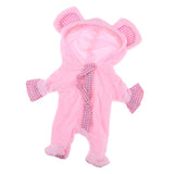 Maxbell Lovely Clothes Suit for Mellchan Baby Doll 9-11inch Reborn Girl Baby Doll Pink Fluffy Bear Ears Hat Jacket Overcoat