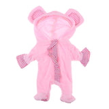 Maxbell Lovely Clothes Suit for Mellchan Baby Doll 9-11inch Reborn Girl Baby Doll Pink Fluffy Bear Ears Hat Jacket Overcoat