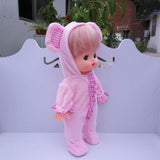 Maxbell Lovely Clothes Suit for Mellchan Baby Doll 9-11inch Reborn Girl Baby Doll Pink Fluffy Bear Ears Hat Jacket Overcoat