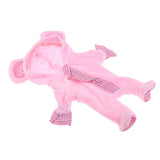 Maxbell Lovely Clothes Suit for Mellchan Baby Doll 9-11inch Reborn Girl Baby Doll Pink Fluffy Bear Ears Hat Jacket Overcoat
