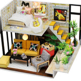 Maxbell DIY Wooden Dollhouse Fits For  Doll House With Furniture And LED Light