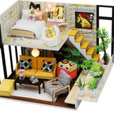 Maxbell DIY Wooden Dollhouse Fits For  Doll House With Furniture And LED Light