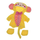 Maxbell Comfortable Fabric Clothes for Mellchan Baby Doll 9-11inch Girl Doll Plush Cartoon Monkey Rompers Socks Outfit