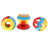 Maxbell Baby Infant Plastic Ball Rattle Shaker Grab Developmental Baby Toy - Pack of 3