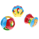 Maxbell Baby Infant Plastic Ball Rattle Shaker Grab Developmental Baby Toy - Pack of 3