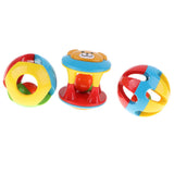 Maxbell Baby Infant Plastic Ball Rattle Shaker Grab Developmental Baby Toy - Pack of 3