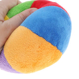 Maxbell 4 Inch Rainbow Soft Plush Ball Rattle Block Hand Grab and Shake Toy, Preschool Educational Toy for Kids Baby Toddler