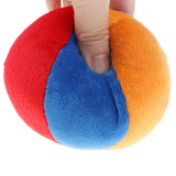 Maxbell 4 Inch Rainbow Soft Plush Ball Rattle Block Hand Grab and Shake Toy, Preschool Educational Toy for Kids Baby Toddler