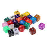 Maxbell 25Pcs Plastic Dice D6 Sided Number Dice for D&D RPG MTG Board Game Toy DIY