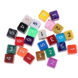 Maxbell 25Pcs Plastic Dice D6 Sided Number Dice for D&D RPG MTG Board Game Toy DIY