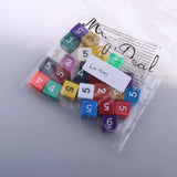 Maxbell 25Pcs Plastic Dice D6 Sided Number Dice for D&D RPG MTG Board Game Toy DIY