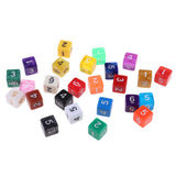 Maxbell 25Pcs Plastic Dice D6 Sided Number Dice for D&D RPG MTG Board Game Toy DIY