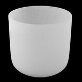 Maxbell Crystal Singing Bowl C Note for Root 8 inch White with Suede Striker