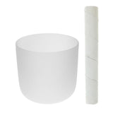 Maxbell Crystal Singing Bowl C Note for Root 8 inch White with Suede Striker